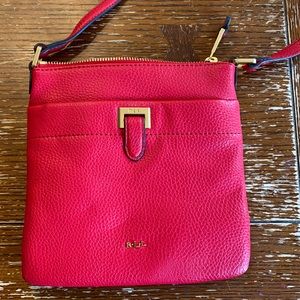 Red Ralph Lauren crossbody bag.  Used once.18cmx 18cm.